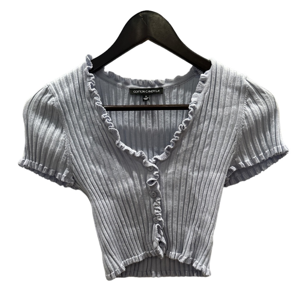 Cotton Candy LA (bought at Envy and never worn) light blue crop top - Size Small